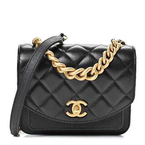 chanel calfskin quilted small top handle flap black|chanel mini flap bags.